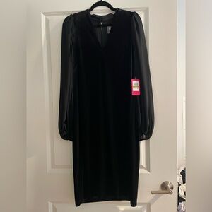 Vince Camuto Black Sheath Dress with Bishop Sleeves